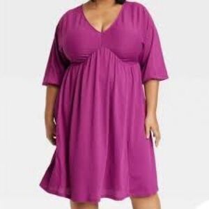 Ava & Viv Fuchsia Midi Dress